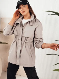 Kurtki Damskie>Dstreet Kurtka parka damska TILAN beżowa TY4275