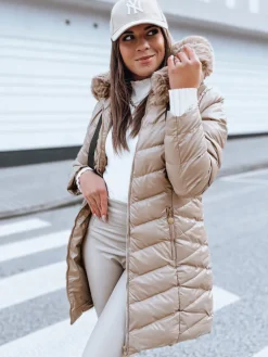 Kurtki Damskie>Dstreet Kurtka pikowana damska CRYSTAL beżowa TY3979