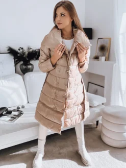 Płaszcze Damskie|Kurtki Damskie>Dstreet Kurtka pikowana damska płaszcz LONDON PREMIUM kamelowa TY3346