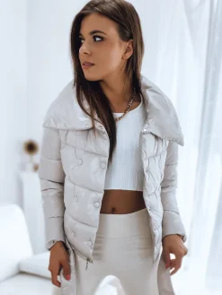 Płaszcze Damskie|Kurtki Damskie>Dstreet Kurtka pikowana damska płaszcz LONDON PREMIUM beżowa TY3162