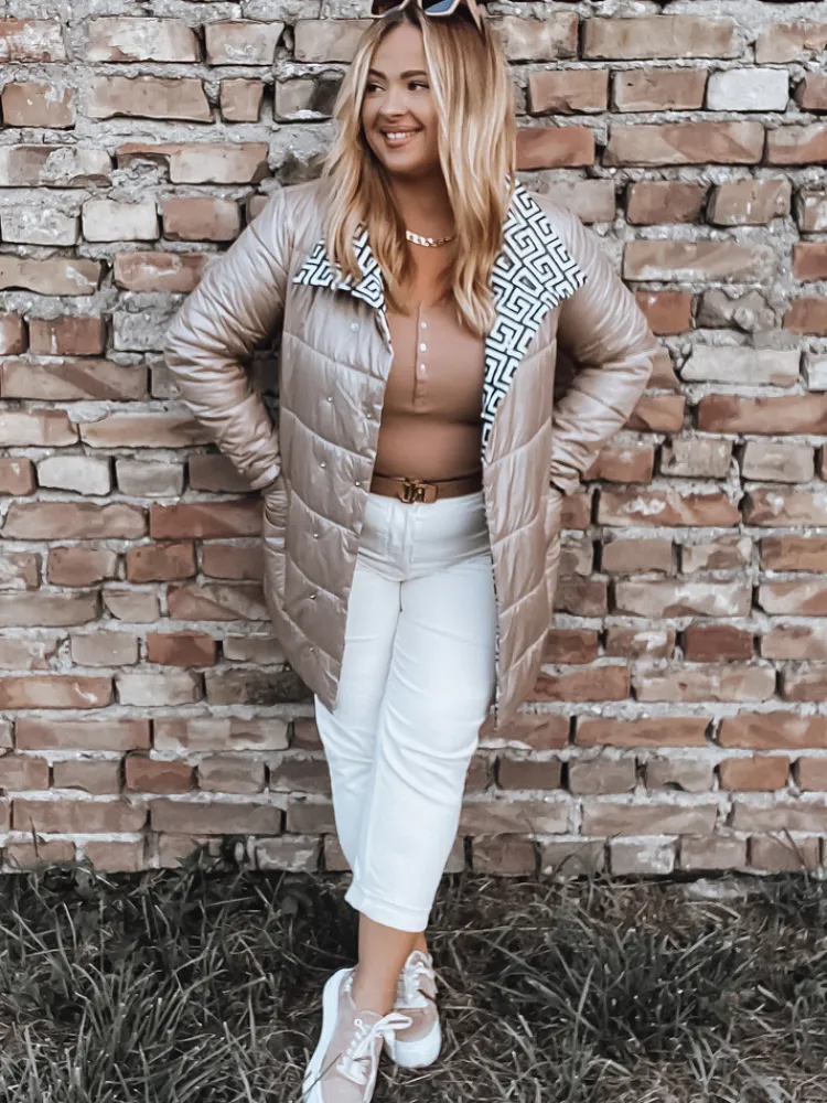 Kurtki Damskie>Dstreet Kurtka pikowana damska VETIS kamelowa TY2977