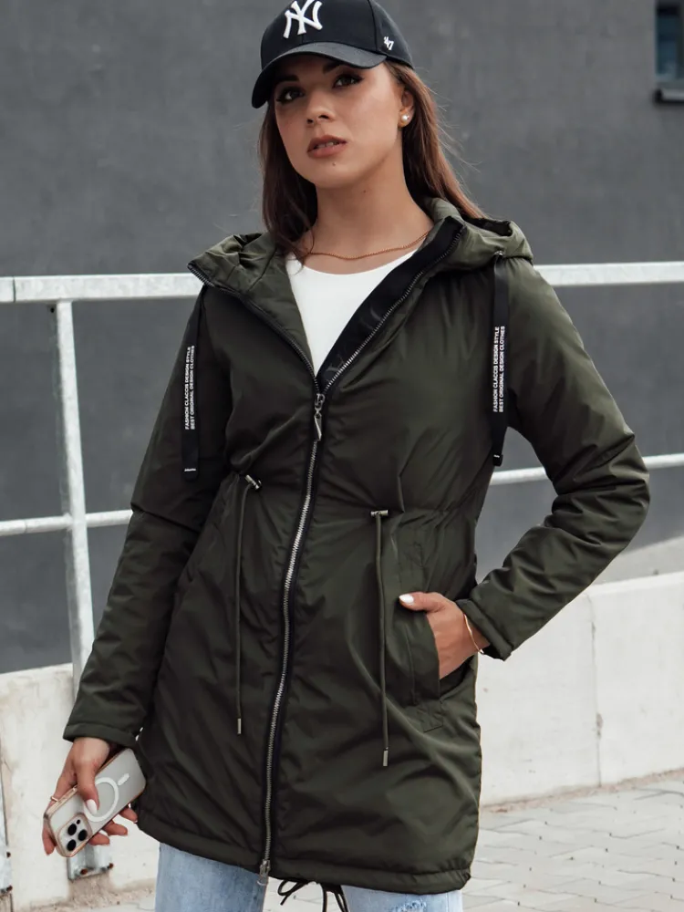Kurtki Damskie>Dstreet Kurtka przejściowa damska parka z kapturem VERCHA zielona TY4403