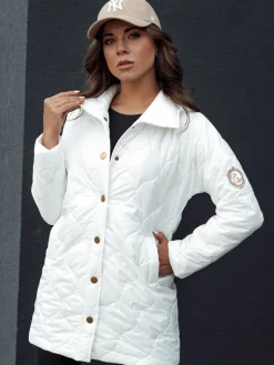 Kurtki Damskie>Dstreet Kurtka przejściowa damska pikowana RATIA ecru TY4526