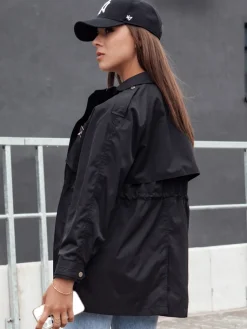 Kurtki Damskie>Dstreet Kurtka przejściowa damska parka TILAN czarna TY4388