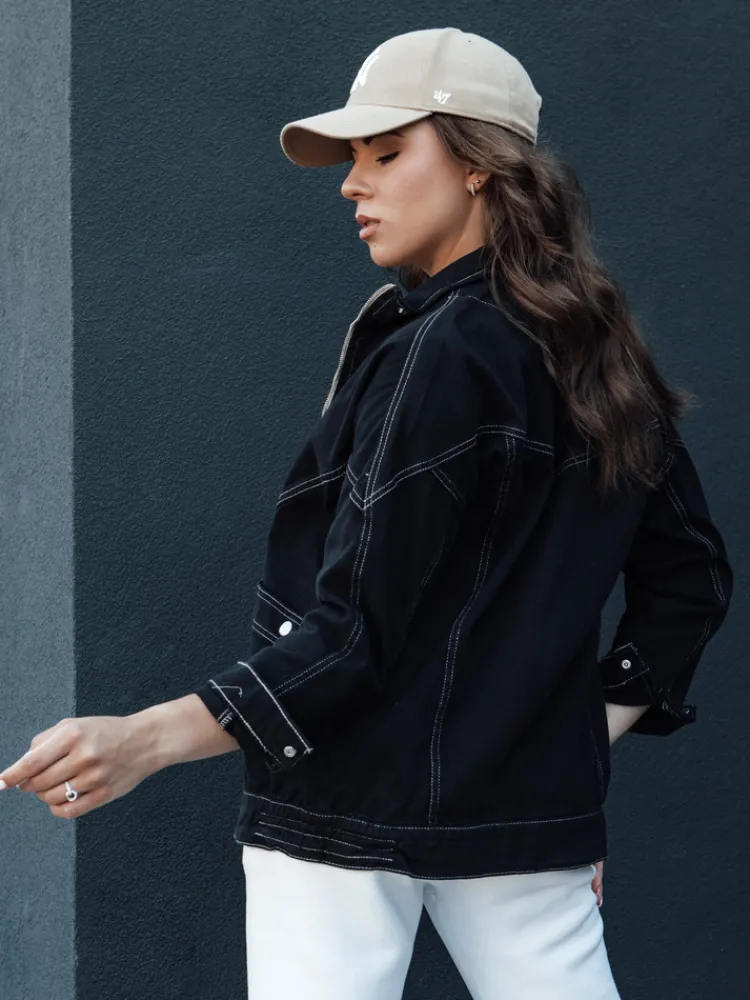 Kurtki Damskie>Dstreet Kurtka przejściowa damska jeansowa BERENICES czarna TY4410