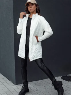 Kurtki Damskie>Dstreet Kurtka przejściowa pikowana damska ze stójką ARANA ecru TY4527