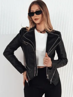 Kurtki Damskie>Dstreet Kurtka skórzana damska AGER czarna TY4161