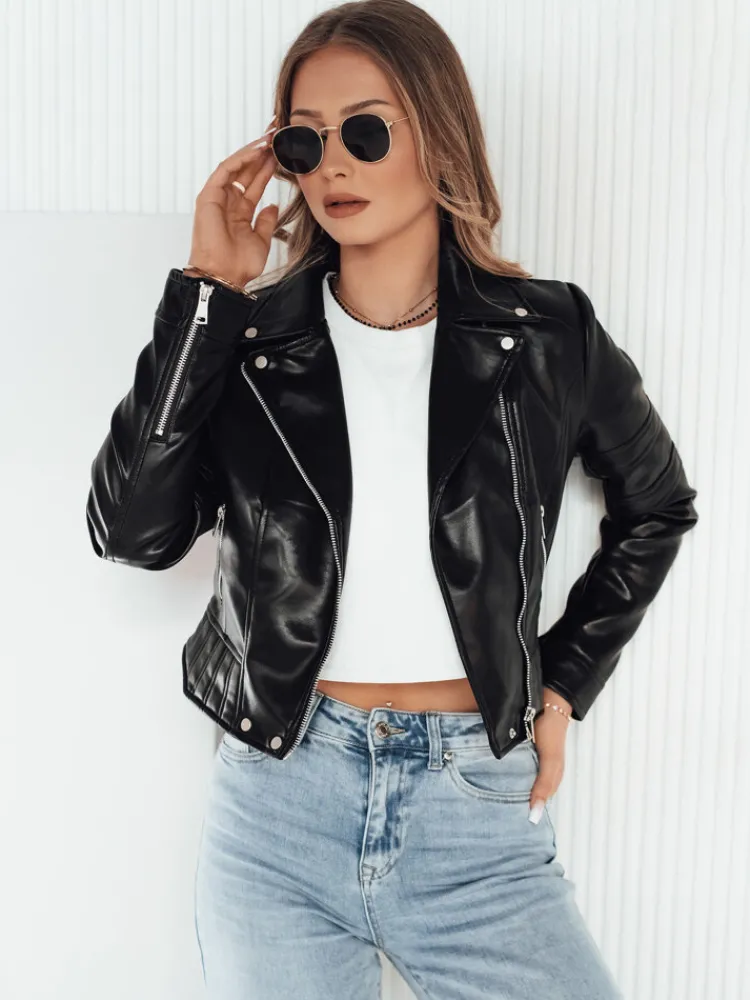 Kurtki Damskie>Dstreet Kurtka skórzana damska EKLIN czarna TY4162