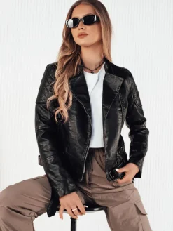 Kurtki Damskie>Dstreet Kurtka skórzana damska ERIPA czarna TY4194