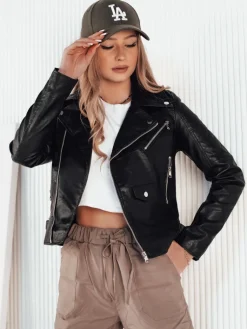 Kurtki Damskie>Dstreet Kurtka skórzana damska ERIETA czarna TY4197