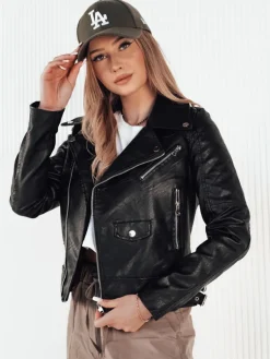 Kurtki Damskie>Dstreet Kurtka skórzana damska ERIETA czarna TY4197