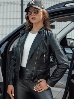 Kurtki Damskie>Dstreet Kurtka skórzana damska ERIPA czarna TY4555