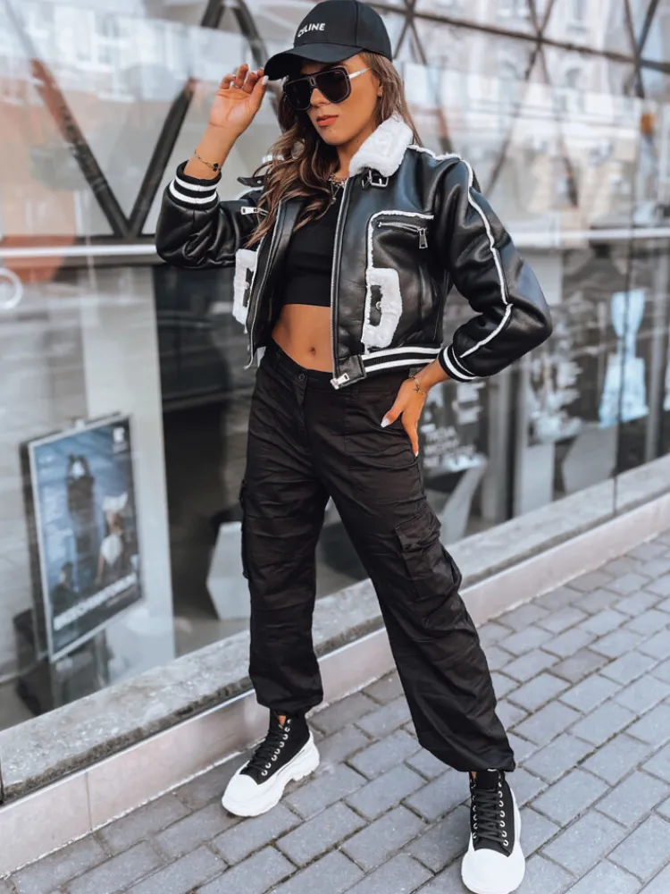 Kożuszki Damskie|Kurtki Damskie>Dstreet Kurtka skórzana damska KESTIN czarna TY3934