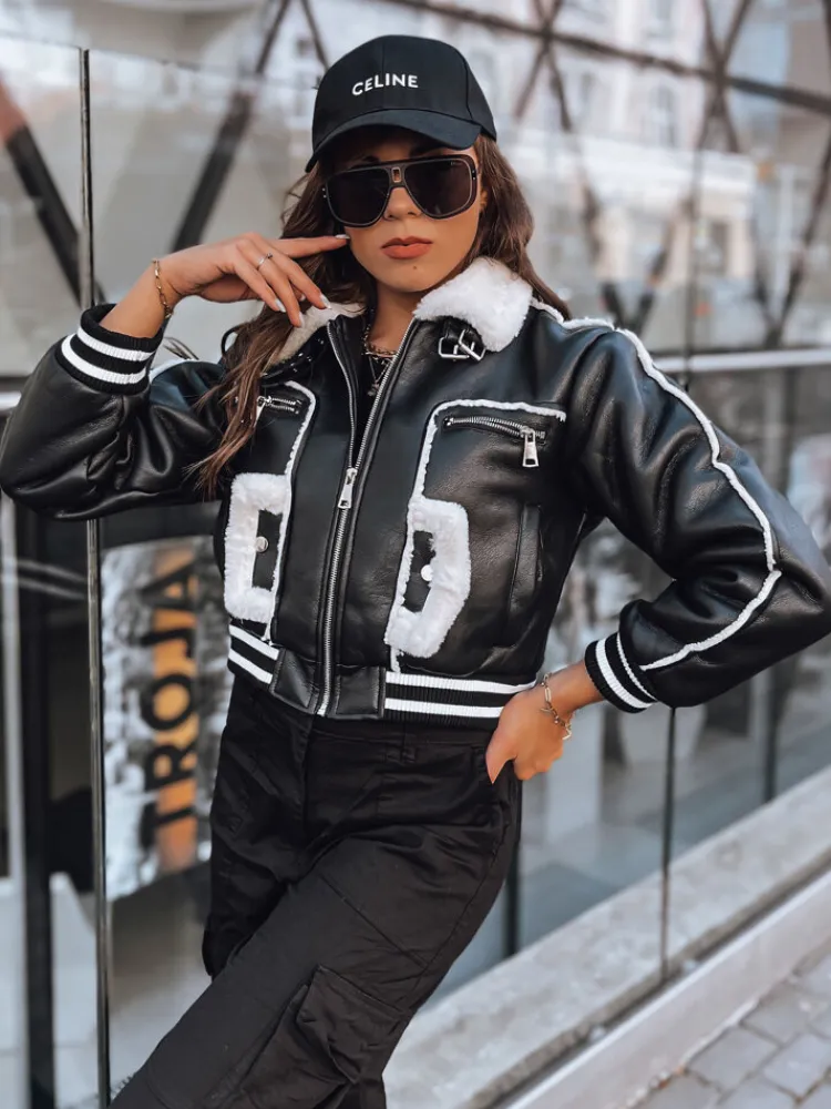 Kożuszki Damskie|Kurtki Damskie>Dstreet Kurtka skórzana damska KESTIN czarna TY3934