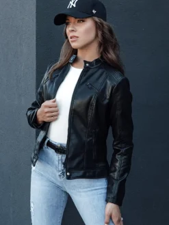 Kurtki Damskie>Dstreet Kurtka skórzana damska KLIROS czarna TY4466