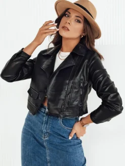 Kurtki Damskie>Dstreet Kurtka skórzana damska MOLTION czarna TY4158