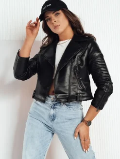 Kurtki Damskie>Dstreet Kurtka skórzana damska NEGRA czarna TY4163