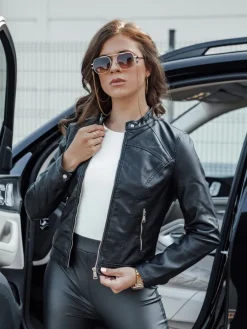 Kurtki Damskie>Dstreet Kurtka skórzana damska TIFANNY czarna TY4548