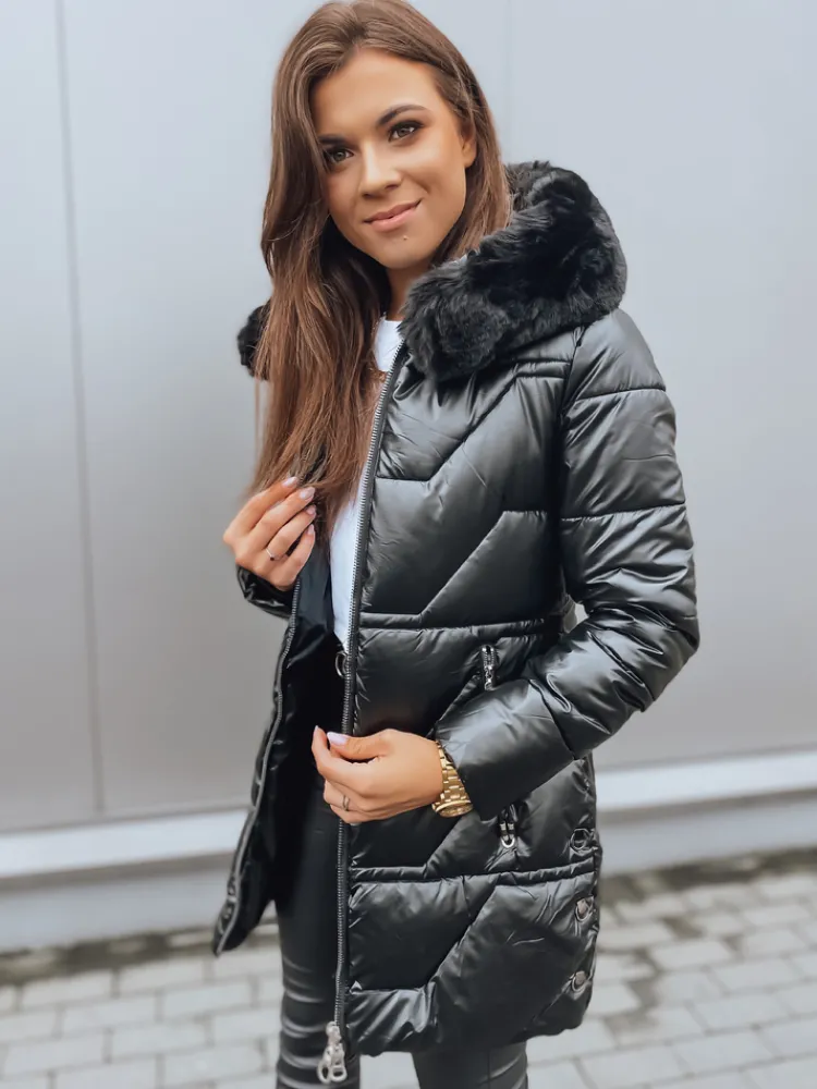 Kurtki Damskie>Dstreet Kurtka zimowa damska z kapturem KRISTA czarna TY3065