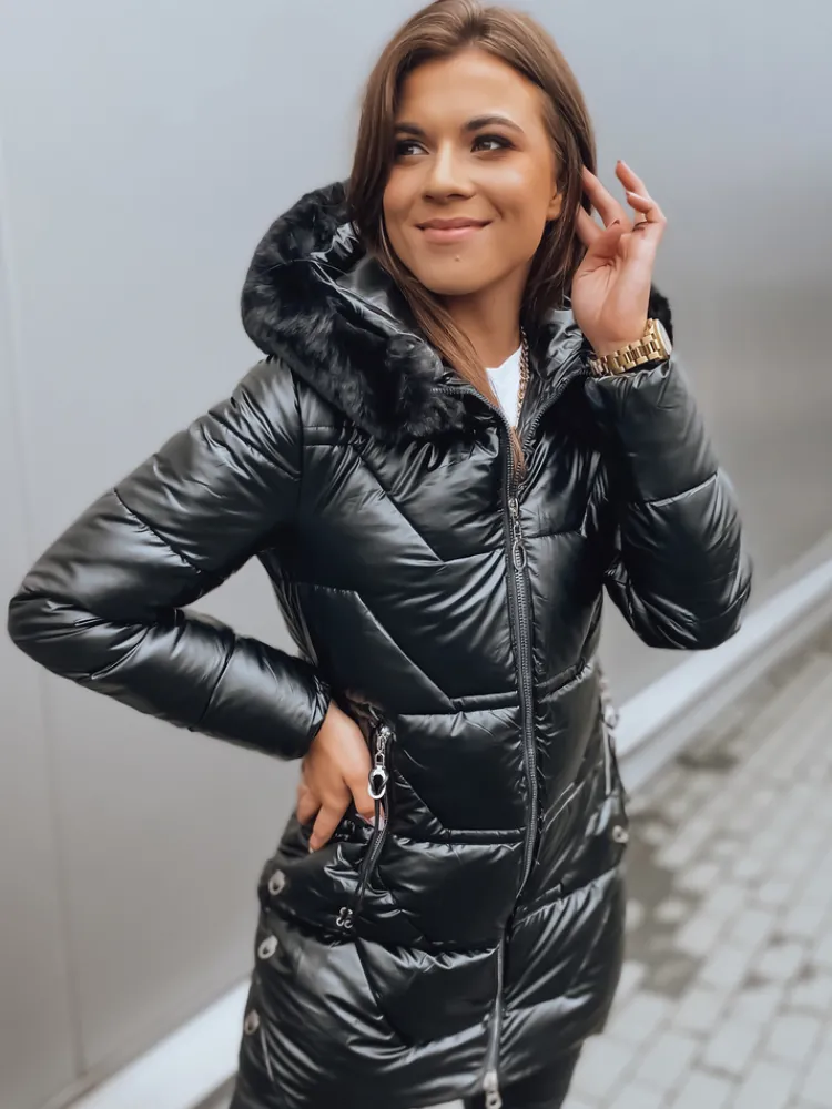 Kurtki Damskie>Dstreet Kurtka zimowa damska z kapturem KRISTA czarna TY3065