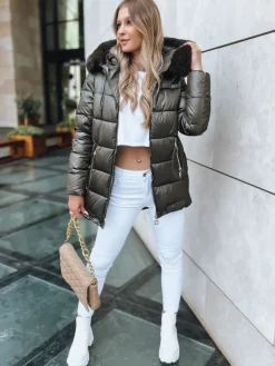 Kurtki Damskie>Dstreet Kurtka zimowa damska AMBERGLOW zielona TY3719