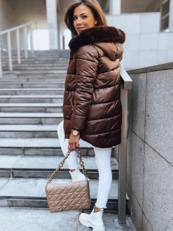 Kurtki Damskie>Dstreet Kurtka zimowa damska AMBERGLOW coffee TY3720