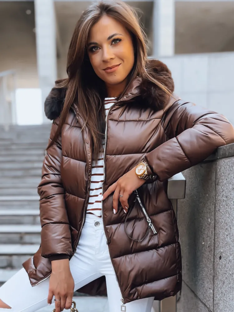 Kurtki Damskie>Dstreet Kurtka zimowa damska AMBERGLOW coffee TY3720