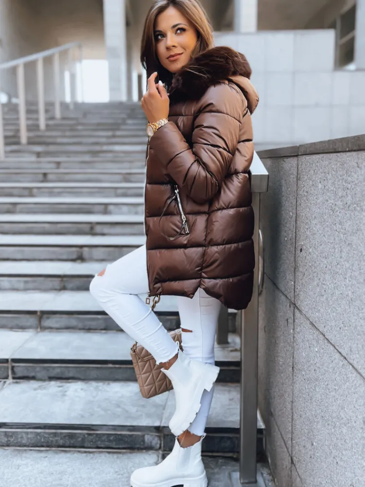 Kurtki Damskie>Dstreet Kurtka zimowa damska AMBERGLOW coffee TY3720