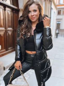 Kurtki Damskie>Dstreet Kurtka zimowa damska AUTUMN GLOW czarna TY3729