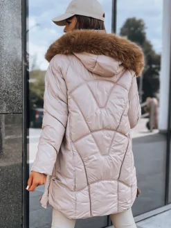 Kurtki Damskie>Dstreet Kurtka zimowa damska beżowa pikowana SILVER TY3812