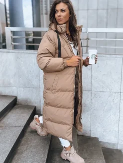 Płaszcze Damskie|Kurtki Damskie>Dstreet Kurtka zimowa damska COZYSEASON ciemnobeżowa TY3759