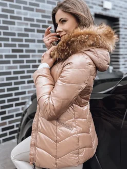 Kurtki Damskie>Dstreet Kurtka zimowa damska EMBRACE kamelowa TY3995