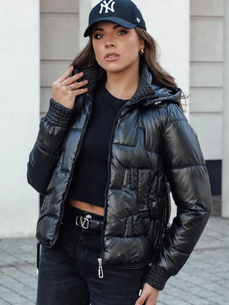 Kurtki Damskie>Dstreet Kurtka zimowa damska FASHWARM krótka pikowana z kapturem czarna TY4640