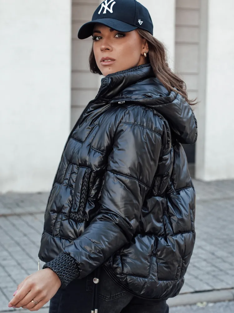 Kurtki Damskie>Dstreet Kurtka zimowa damska FASHWARM krótka pikowana z kapturem czarna TY4640