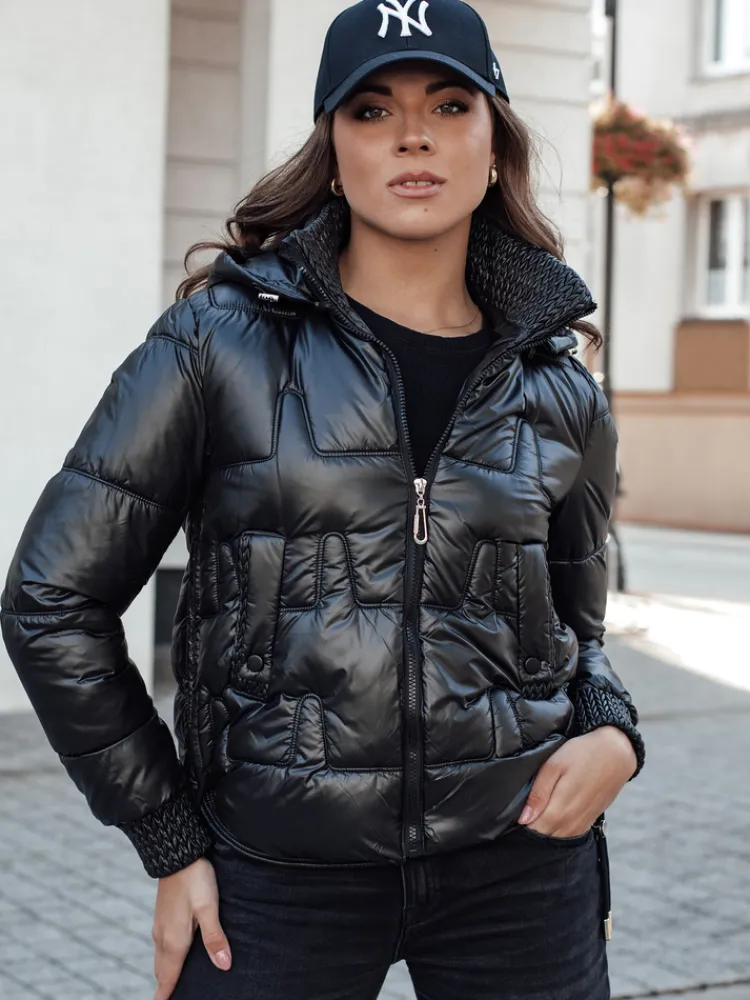 Kurtki Damskie>Dstreet Kurtka zimowa damska FASHWARM krótka pikowana z kapturem czarna TY4640