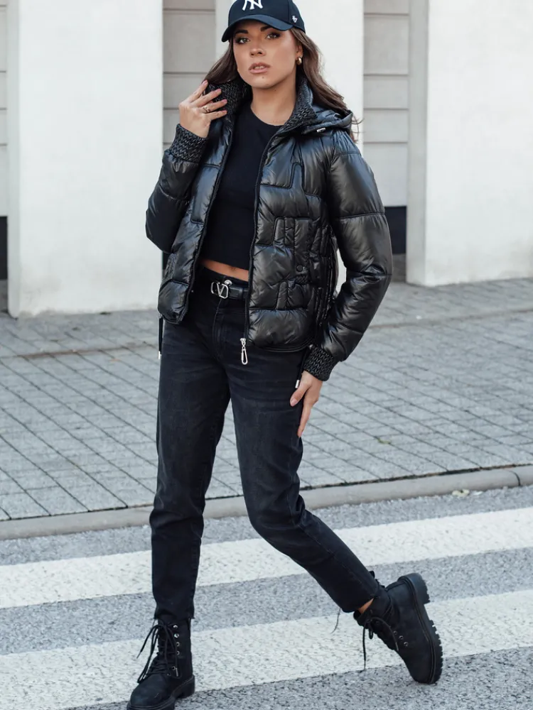 Kurtki Damskie>Dstreet Kurtka zimowa damska FASHWARM krótka pikowana z kapturem czarna TY4640