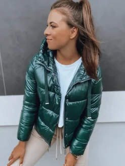 Kurtki Damskie>Dstreet Kurtka zimowa damska GOLDEN PREMIUM ciemnozielona TY2901