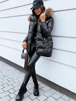 Kurtki Damskie>Dstreet Kurtka zimowa damska HENSY czarna TY4005