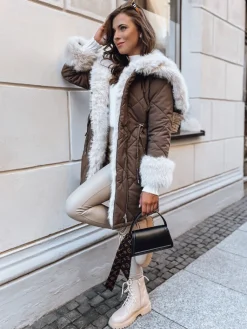 Kurtki Damskie>Dstreet Kurtka zimowa damska LUXURY coffee TY3932