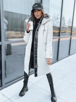 Kurtki Damskie>Dstreet Kurtka zimowa damska MODERN beżowa TY3930