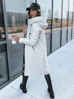 Kurtki Damskie>Dstreet Kurtka zimowa damska MODERN beżowa TY3930