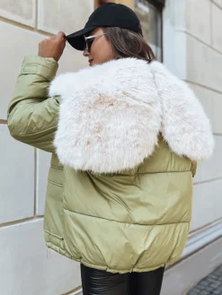 Kurtki Damskie>Dstreet Kurtka zimowa damska oversize BRILLIANCE zielona TY3909