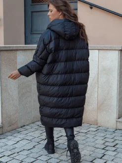 Płaszcze Damskie|Kurtki Damskie>Dstreet Kurtka zimowa damska oversize z kapturem ANNIKA czarna TY4541