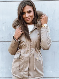 Kurtki Damskie>Dstreet Kurtka zimowa damska parka GODDESS beżowa TY3868