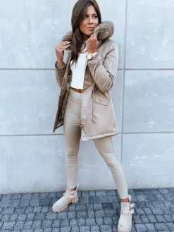 Kurtki Damskie>Dstreet Kurtka zimowa damska parka GODDESS beżowa TY3868