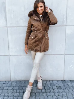 Kurtki Damskie>Dstreet Kurtka zimowa damska parka GODDESS kawowa TY3869