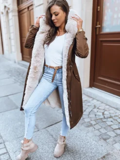 Kurtki Damskie>Dstreet Kurtka zimowa damska parka HARPERSOFT coffee TY3686