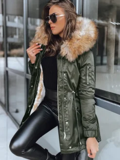 Kurtki Damskie>Dstreet Kurtka zimowa damska parka GARNET zielona TY3945