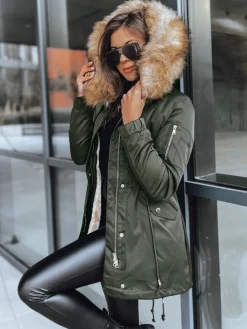 Kurtki Damskie>Dstreet Kurtka zimowa damska parka GARNET zielona TY3945