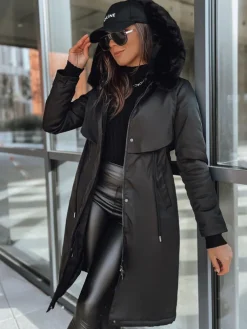 Kurtki Damskie>Dstreet Kurtka zimowa damska parka LUSTER czarna TY3954